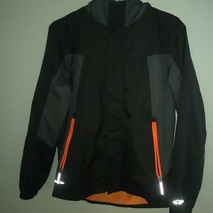 CHAMPION,, BLACK & GREY JACKET.